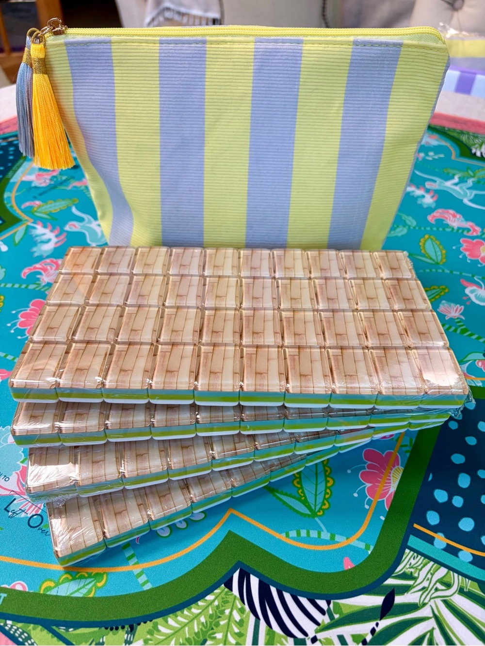New🎋 Bamboo Mahjong Tiles 🀄️& Tile Bag